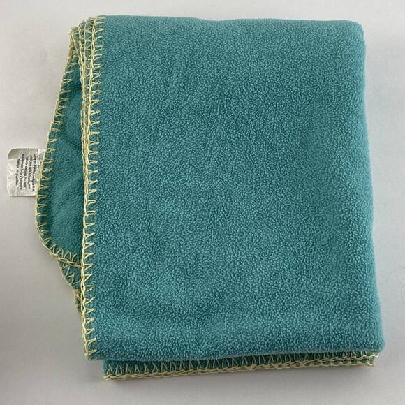 Vintage Belle Yellow Moon Green Turquoise Baby Blanket Security Lovey Fleece HTF - Picture 4 of 6